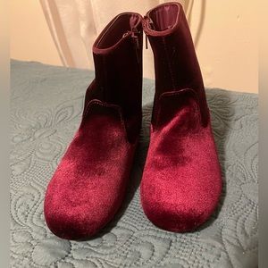 Art Class Burgundy Flat Ankle Boots Booties